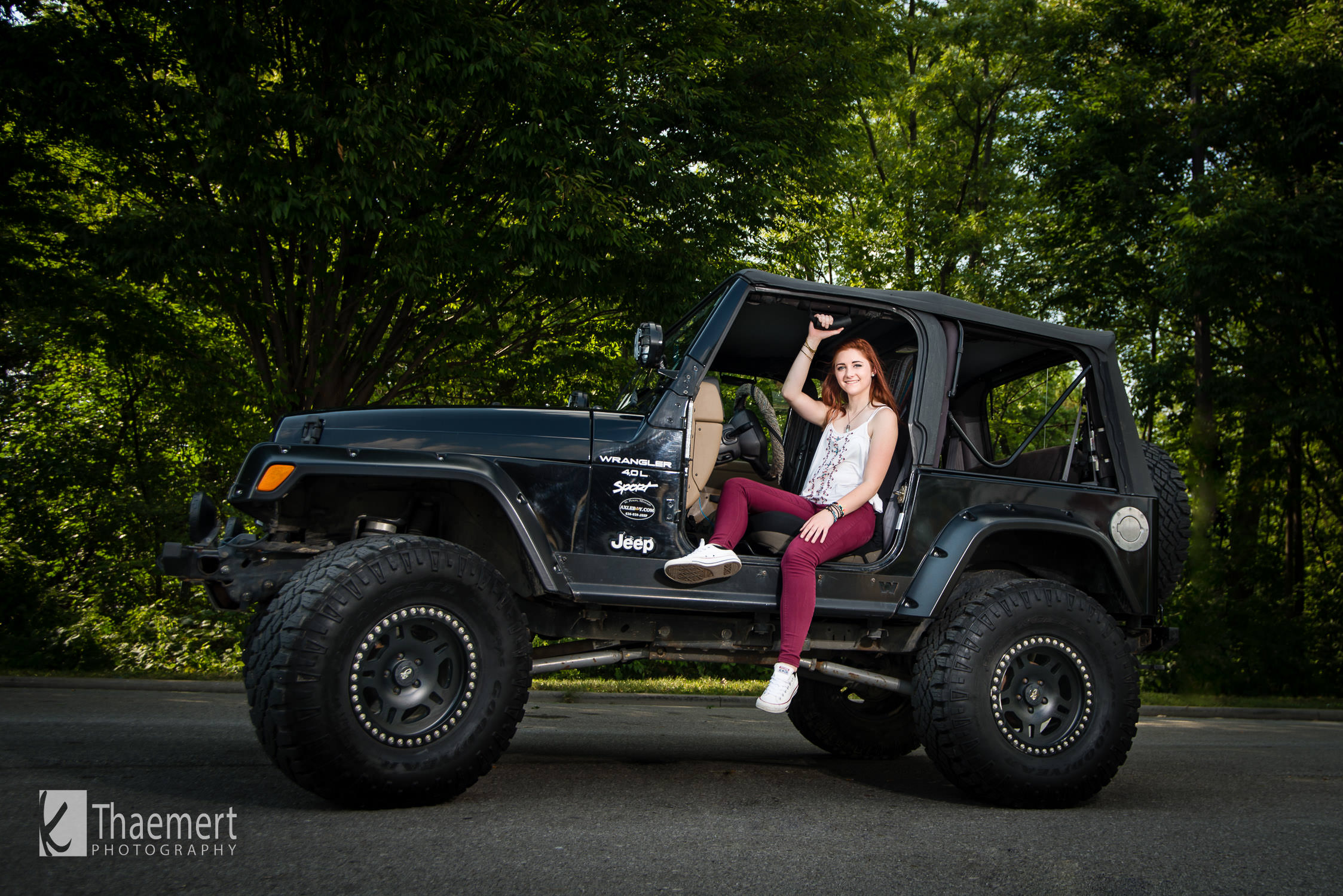 High School Senior with her Jeep
