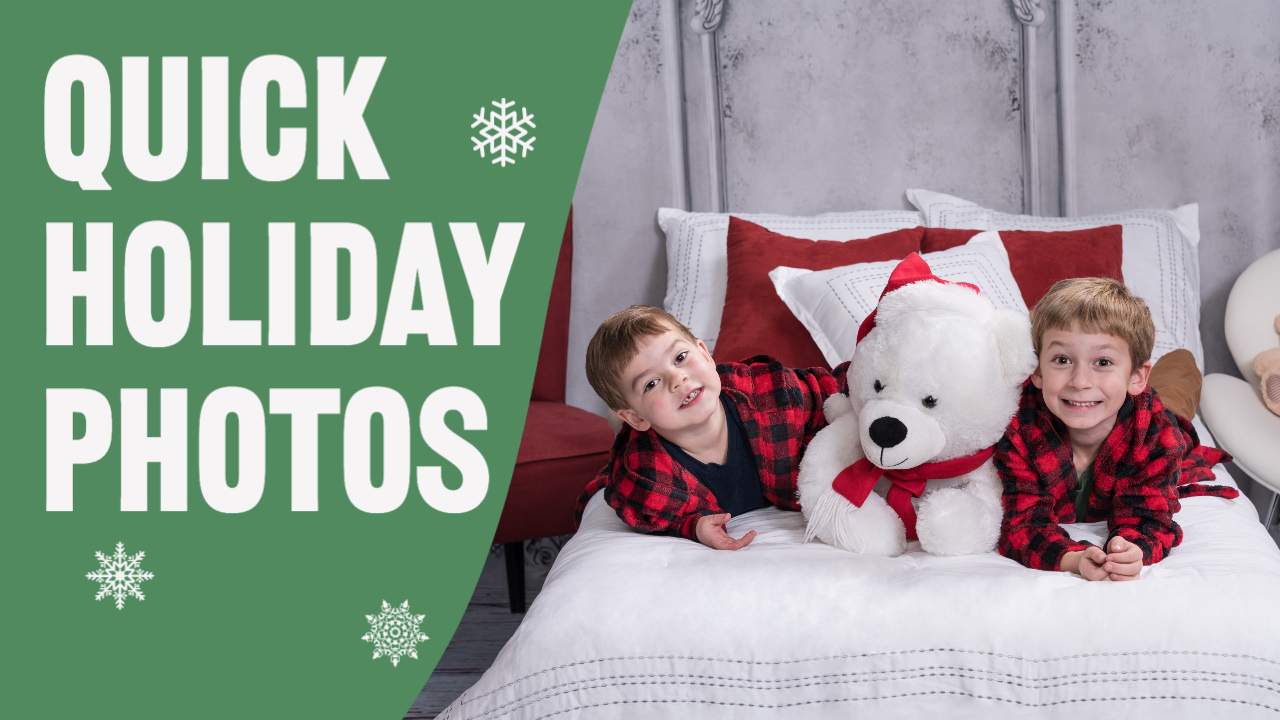 Quick Holiday Family Portraits, Christmas Photos at the studio